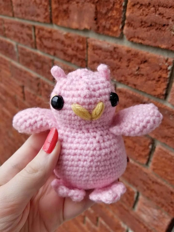 Crochet Cute Pink Owl Plush