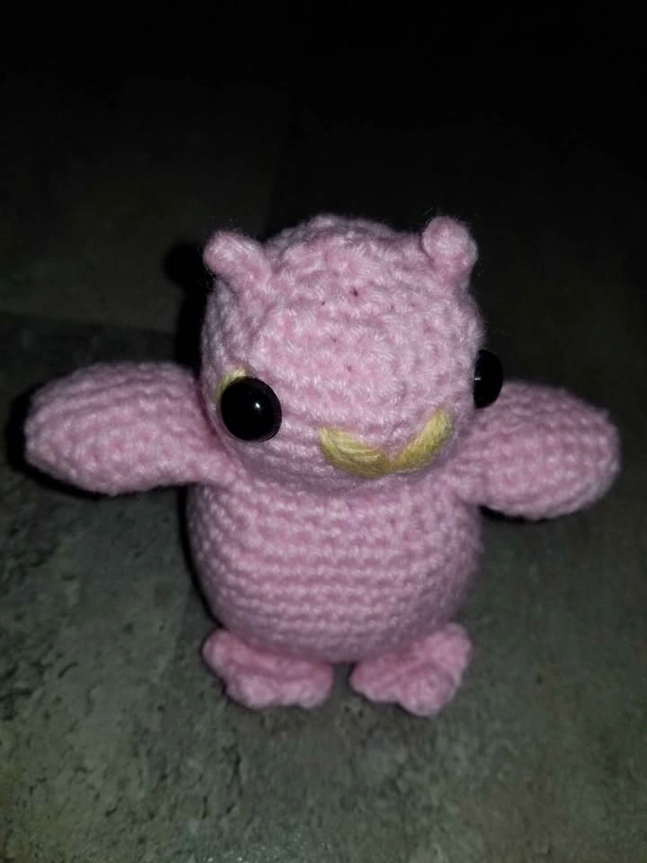 Crochet Cute Pink Owl Plush - photo 3