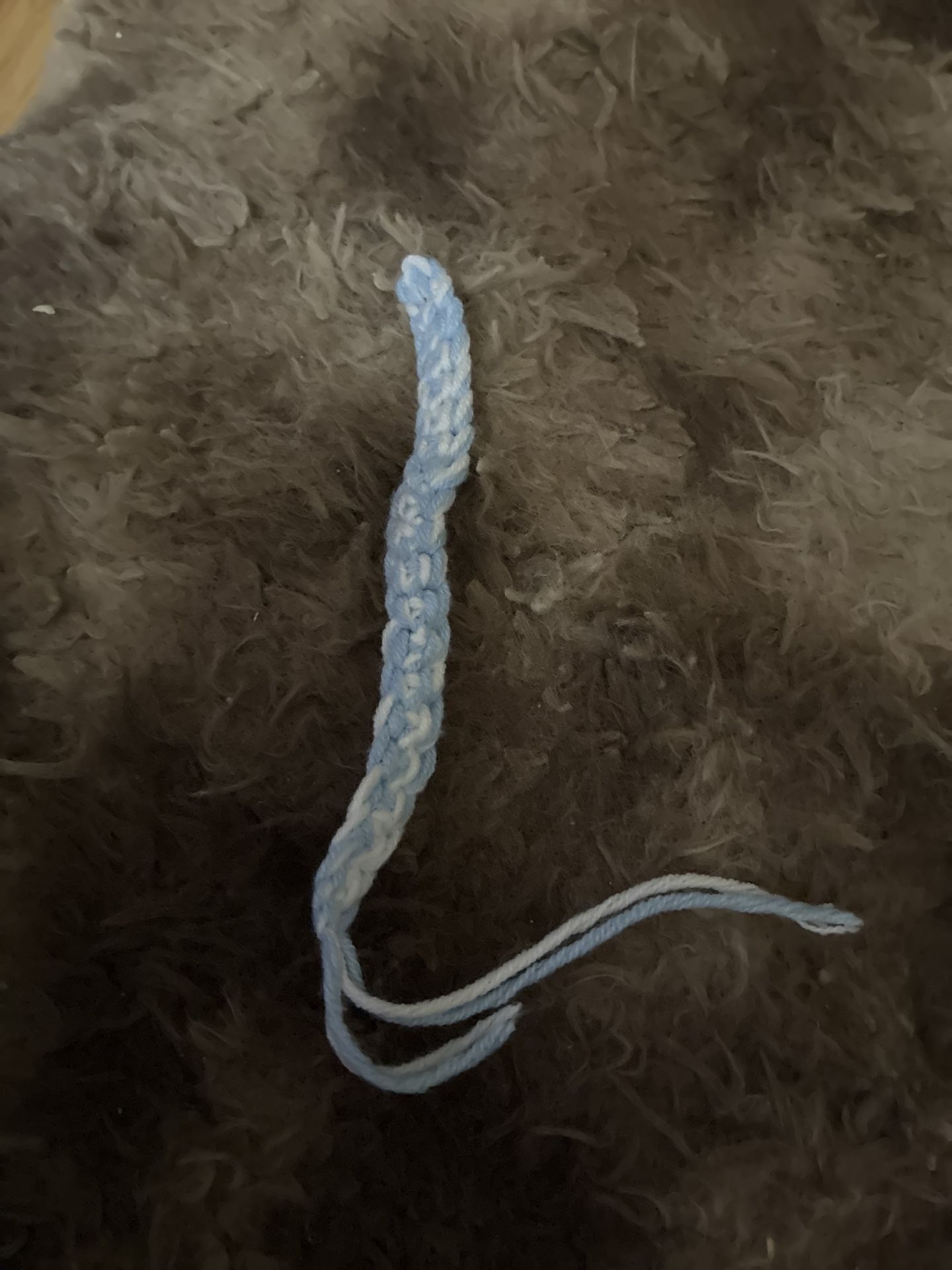 Blue And White Crocheted Bracelet