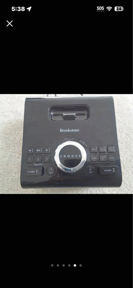Brookstone Design Cube Clock iPod Dock Radio