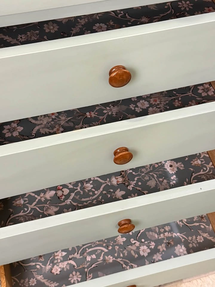 Refinished 6-Drawer Tallboy in Muted Sage Green - photo 3
