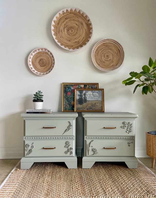 Refinished Set of Nightstands- Gorgeous Details