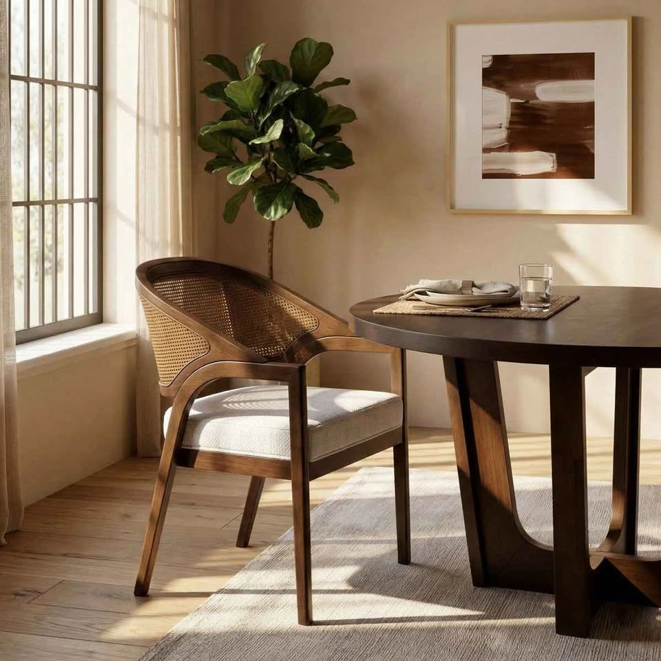 Aliha 19" H Foam Padded Accent Chair with Cane Back - photo 3