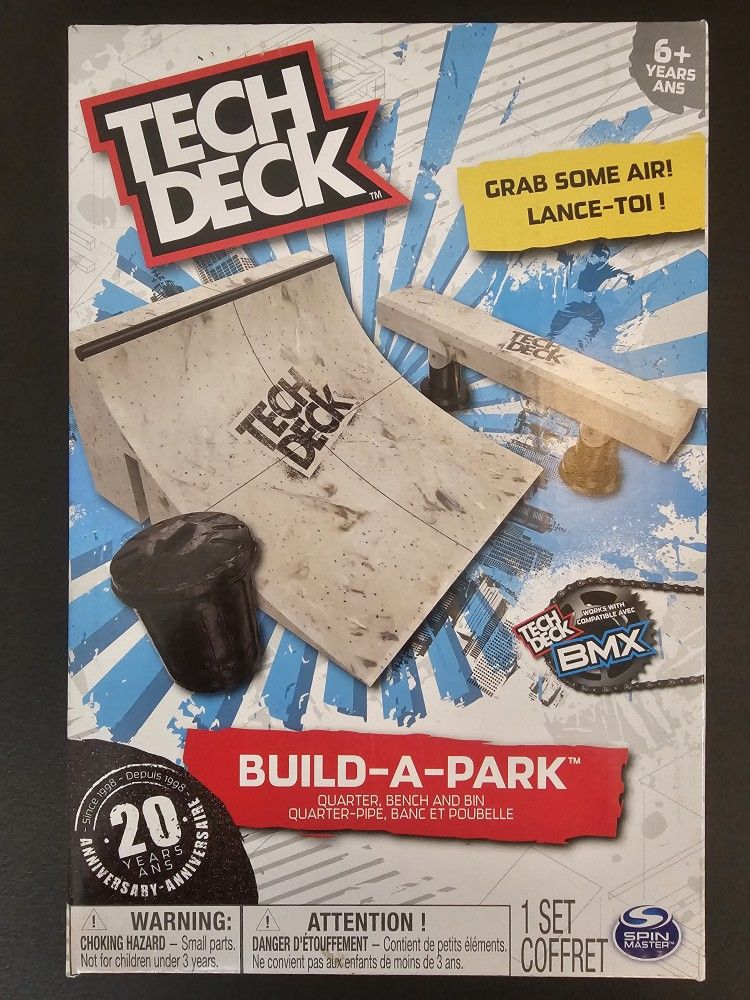 TECH DECK BUILD-A-PARK "QUARTER, BENCH AND BIN"