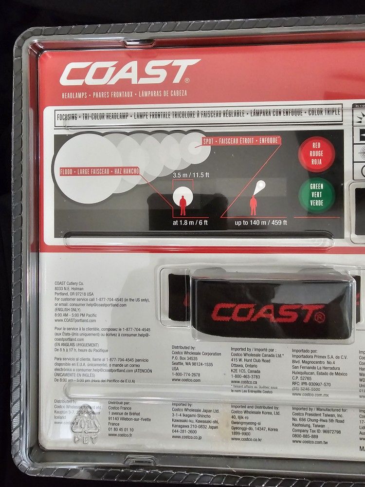 Coast 2pk Tri-color Focusing Headlamps 405 Lumens 140m Beam IPX4 - photo 4