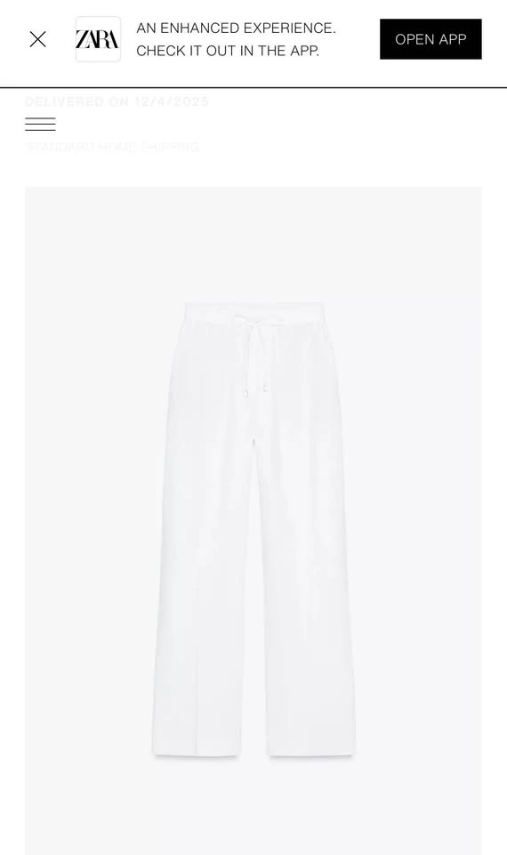 Zara Linen Pants White - photo 2