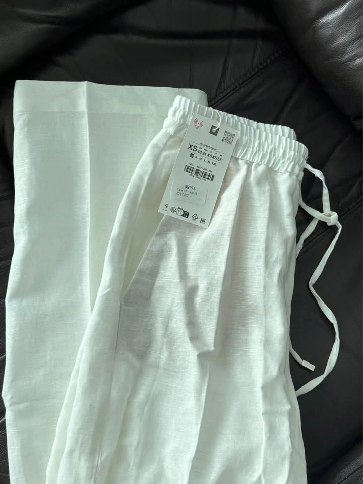 Zara Linen Pants White - photo 3