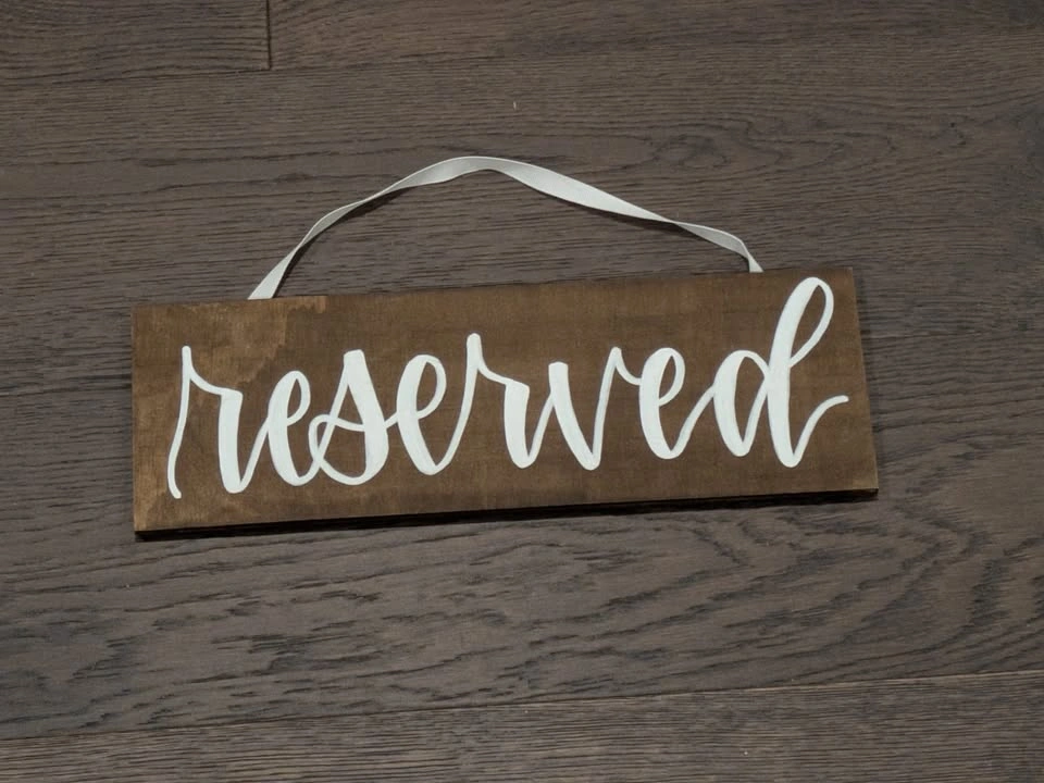 Wooden Painted Reserved Seating Signs x 4 - Wedding