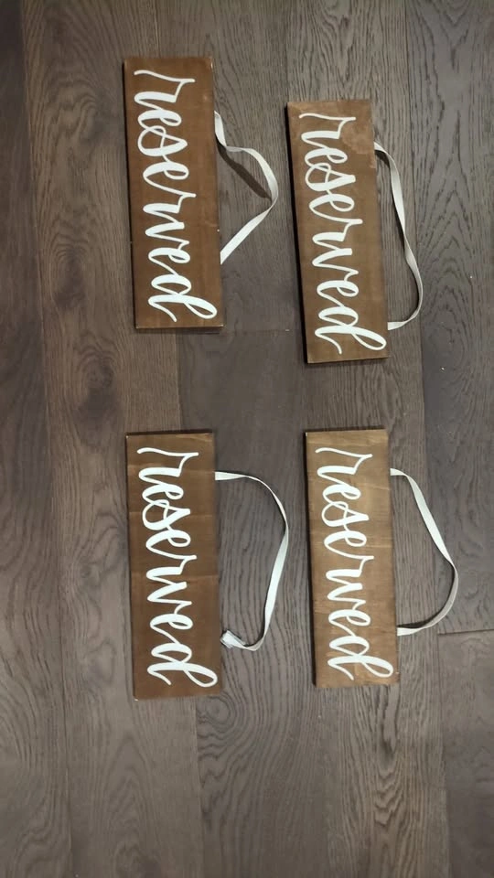 Wooden Painted Reserved Seating Signs x 4 - Wedding - photo 2