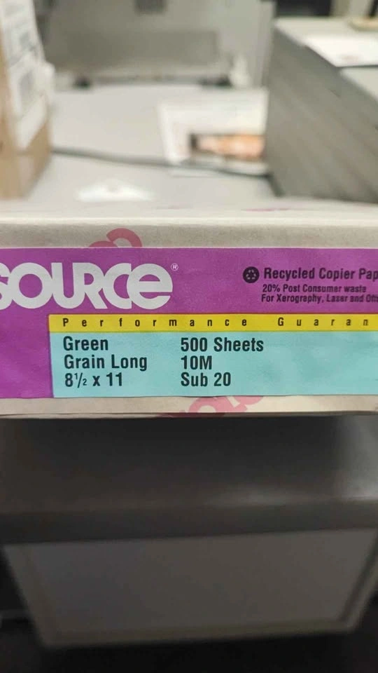 COLORSOURCE Green Grain Long 8 x 11 Recycled Copier Paper - photo 2