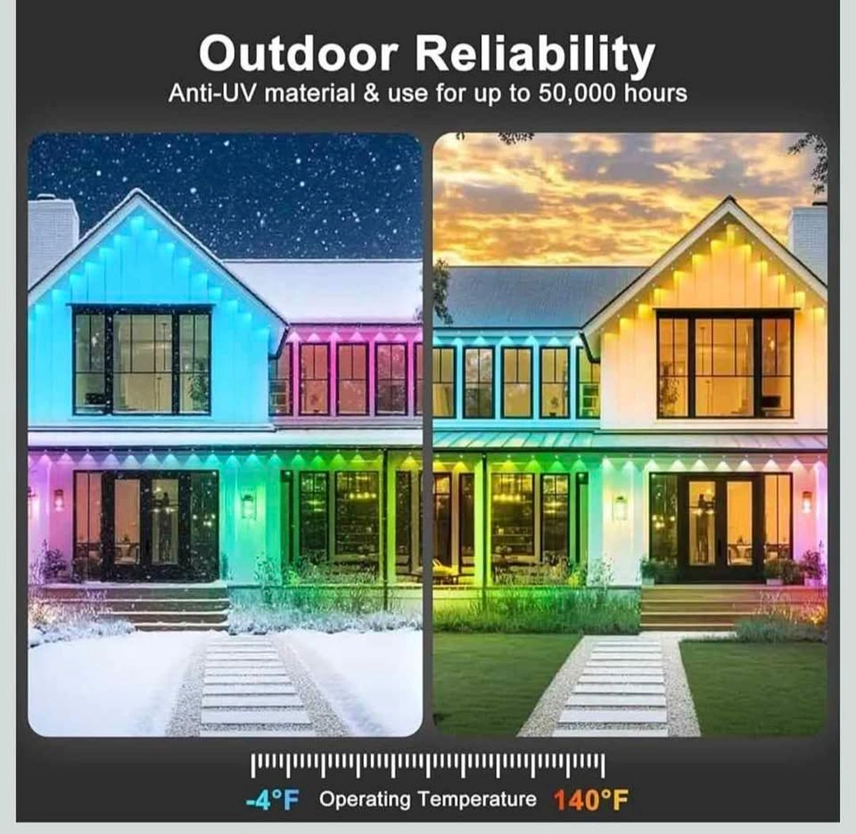 200FT Outdoor LED Colorful Eaves Light - photo 3