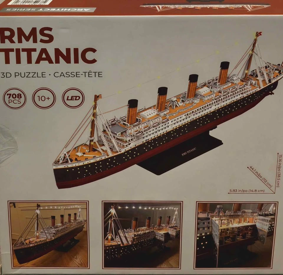 NEW RMS TITANIC 3D PUZZLE ARCHITECT SERIES 708 PCS WITH LED - photo 4
