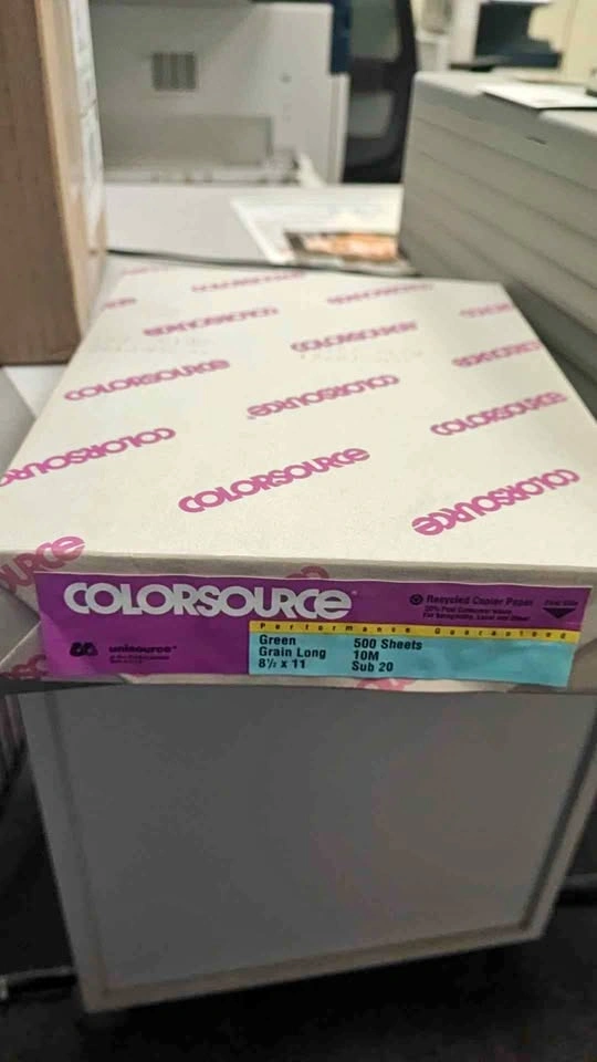 COLORSOURCE Green Grain Long 8 x 11 Recycled Copier Paper