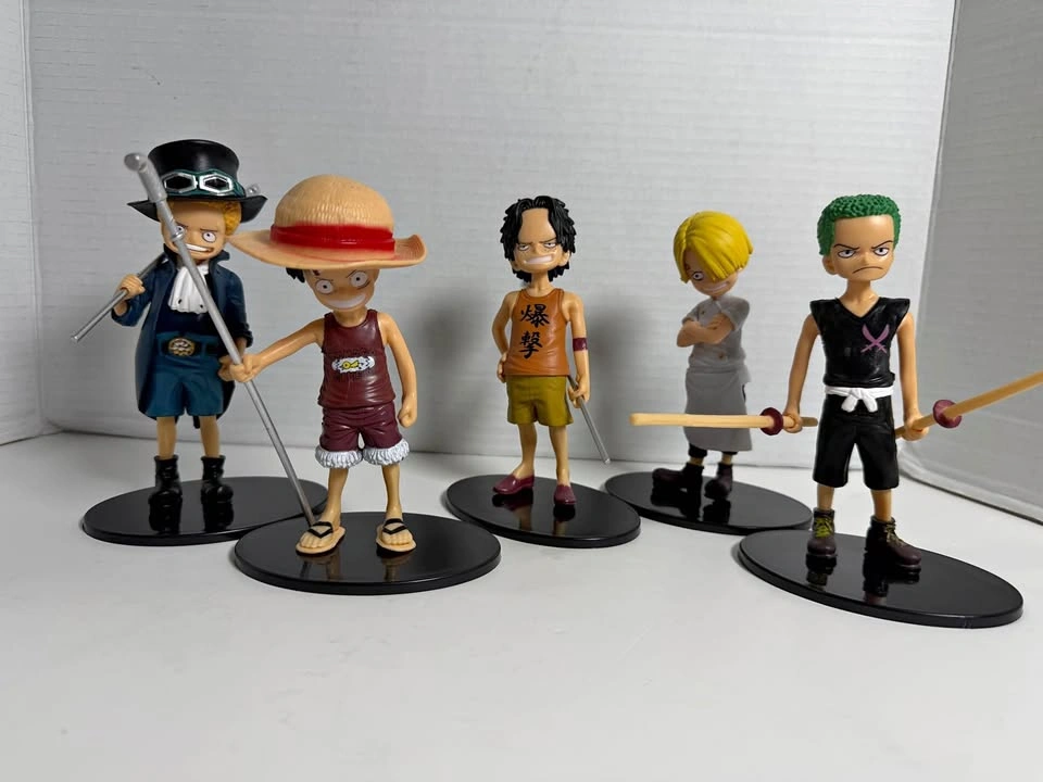 One Piece Luffy Ace Sabo Zoro Sanji Figure Set 5-Piece New