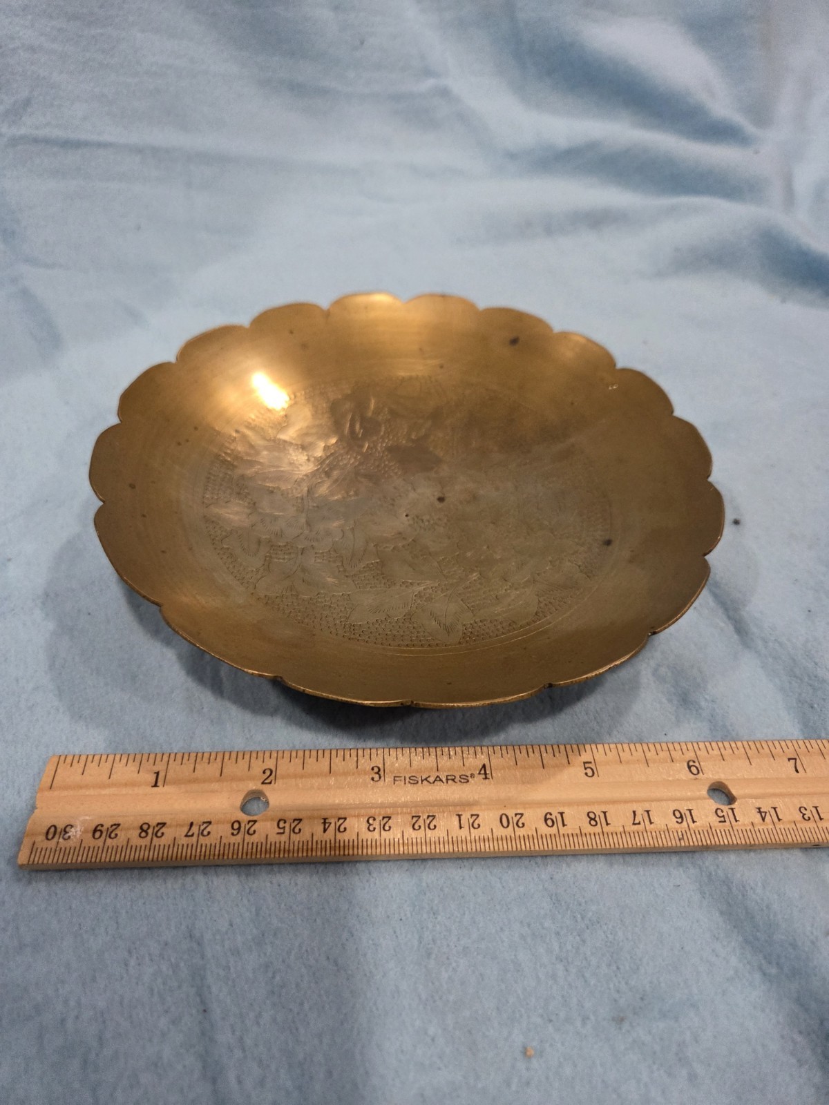 Vintage China Brassware Scalloped Edge