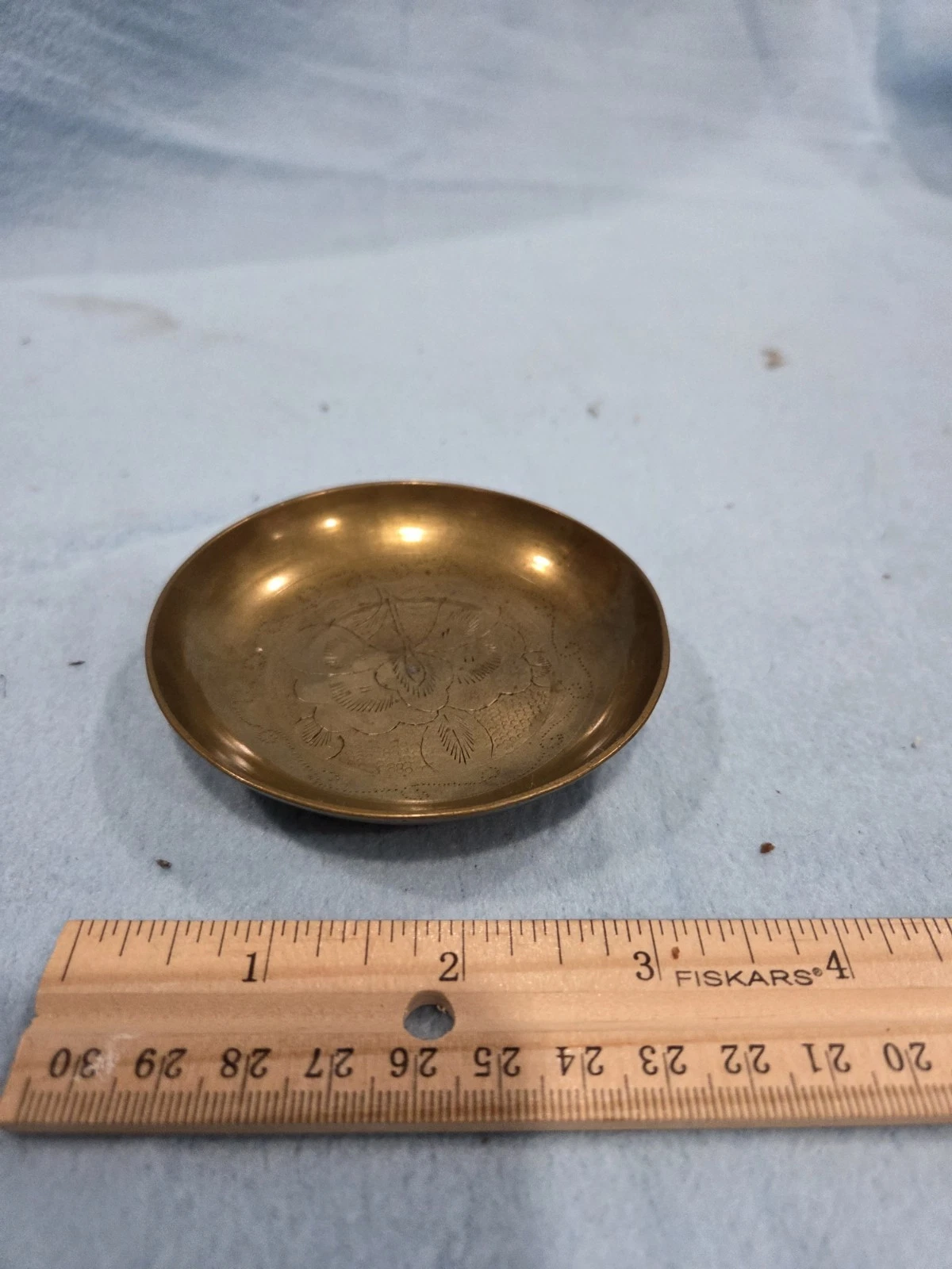 Chinese 3.5" Brass Etched Bowl