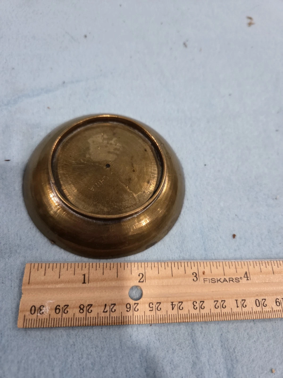 Chinese 3.5" Brass Etched Bowl - photo 3