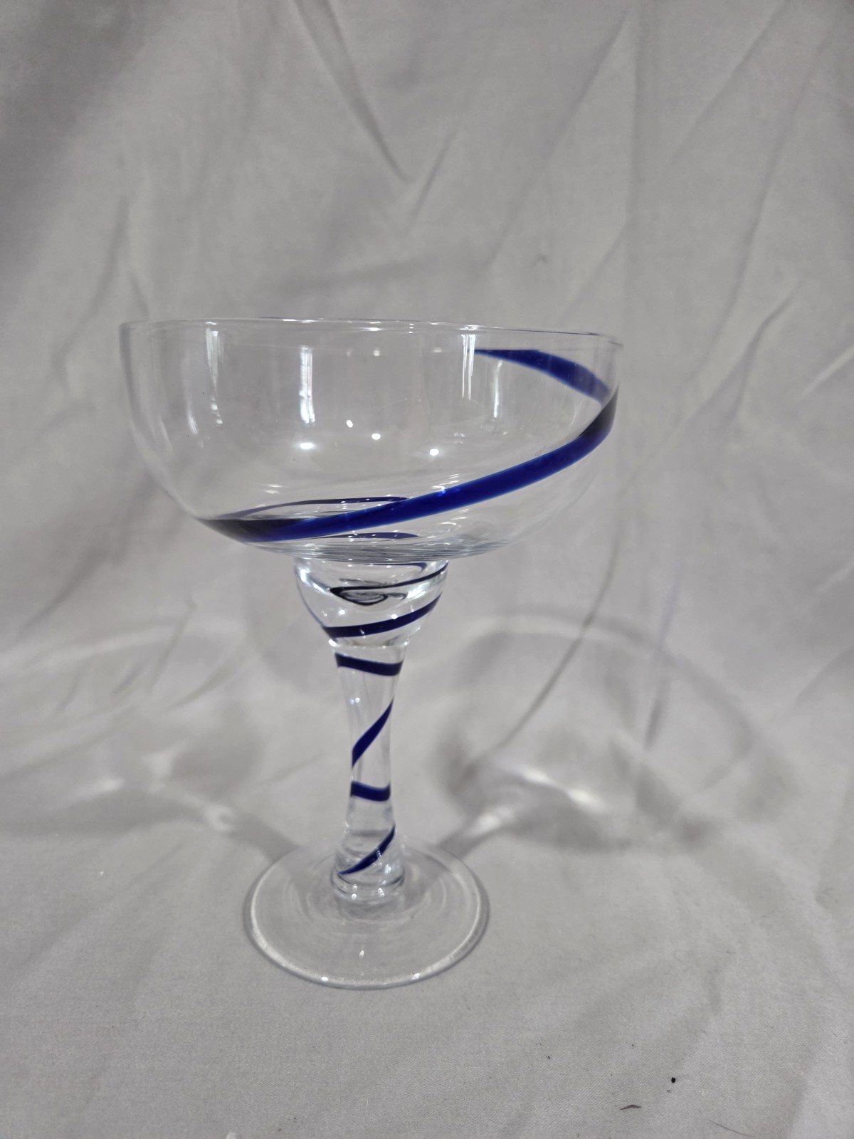 Pier 1 Cobalt Blue Swirl Margarita Glass