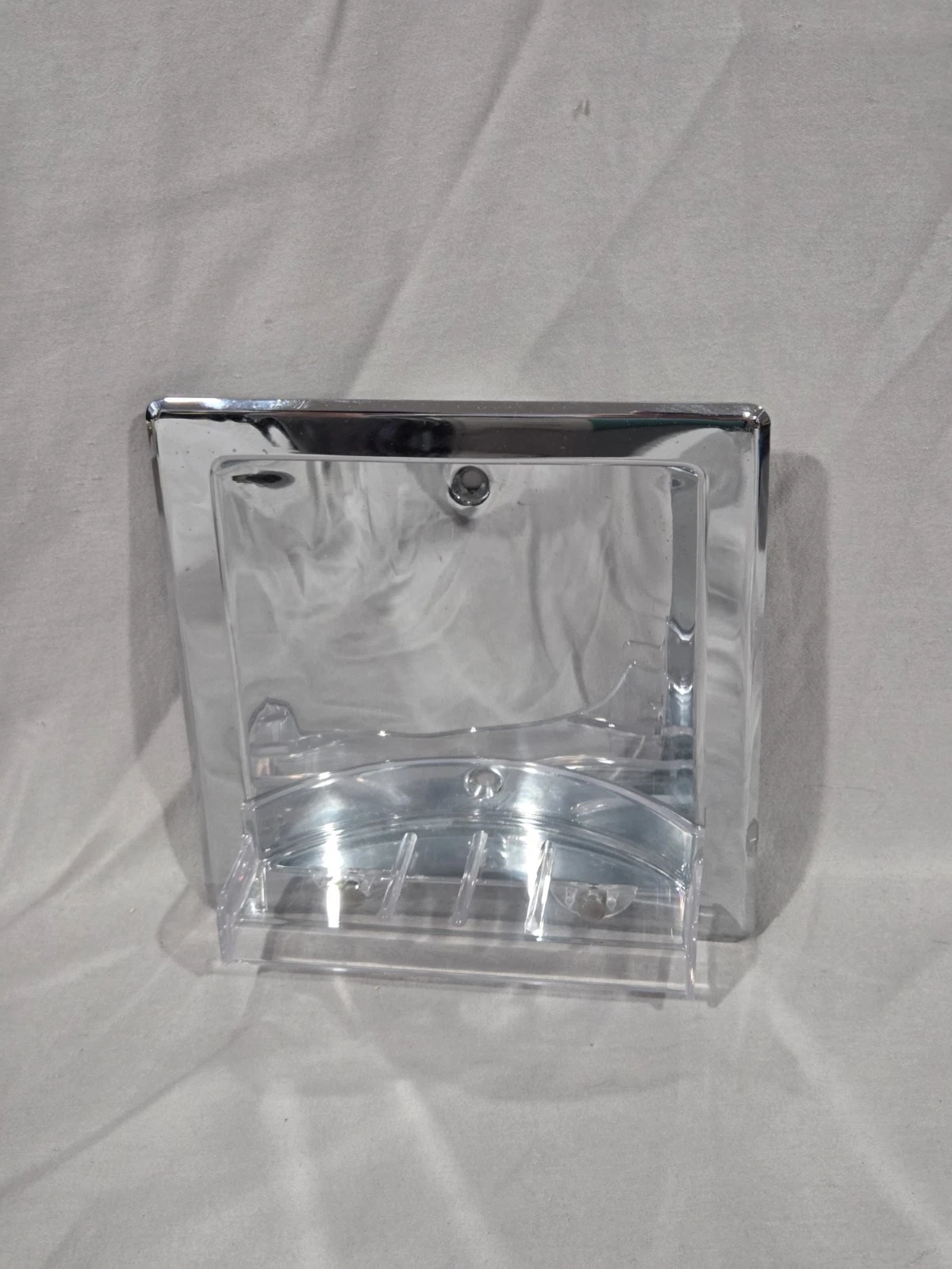 MCM Recessed Chrome Soap Dish Holder Vintage