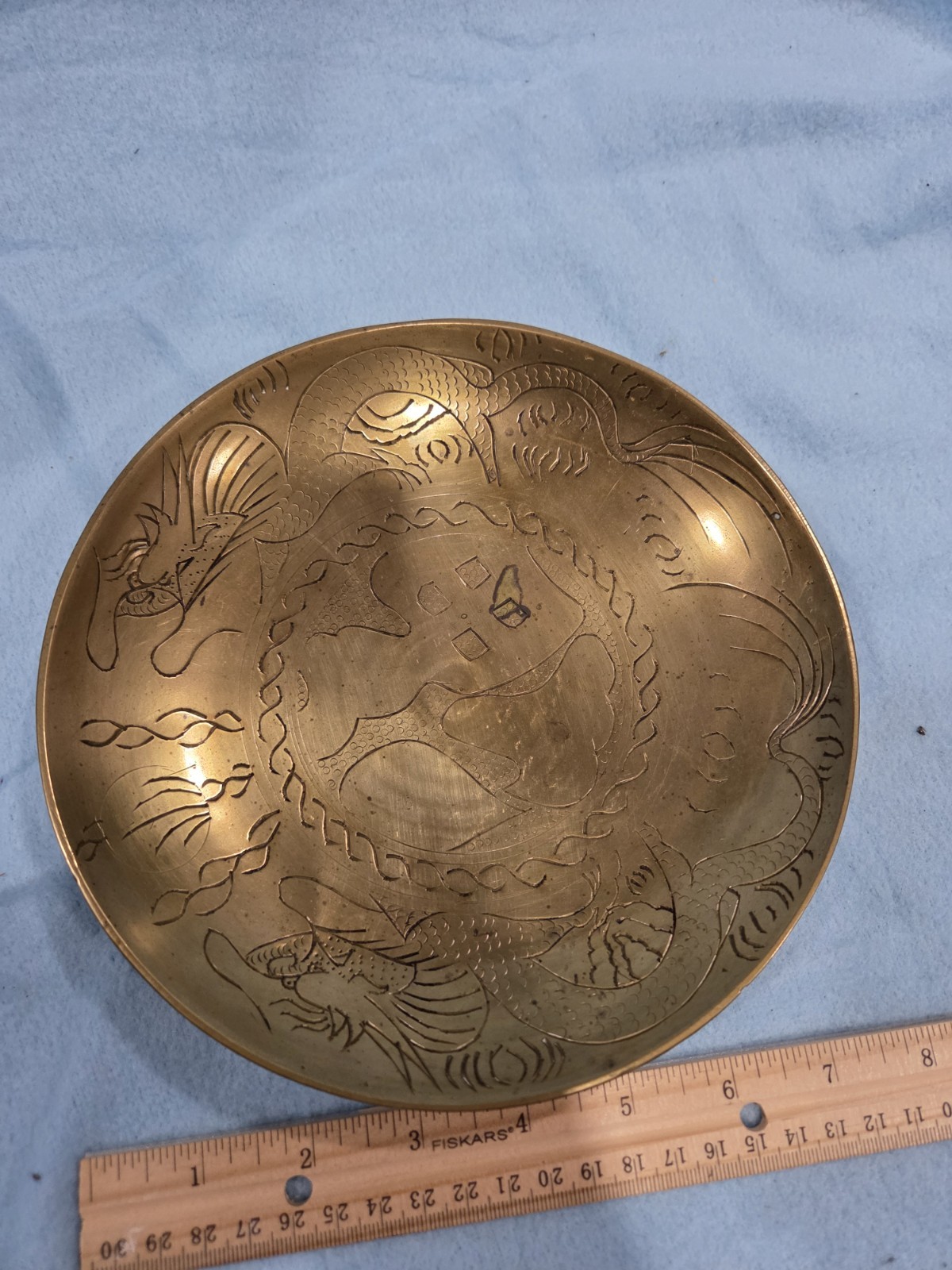 Vintage Brass Chinese Dragon Bowl (Smaller) - photo 3