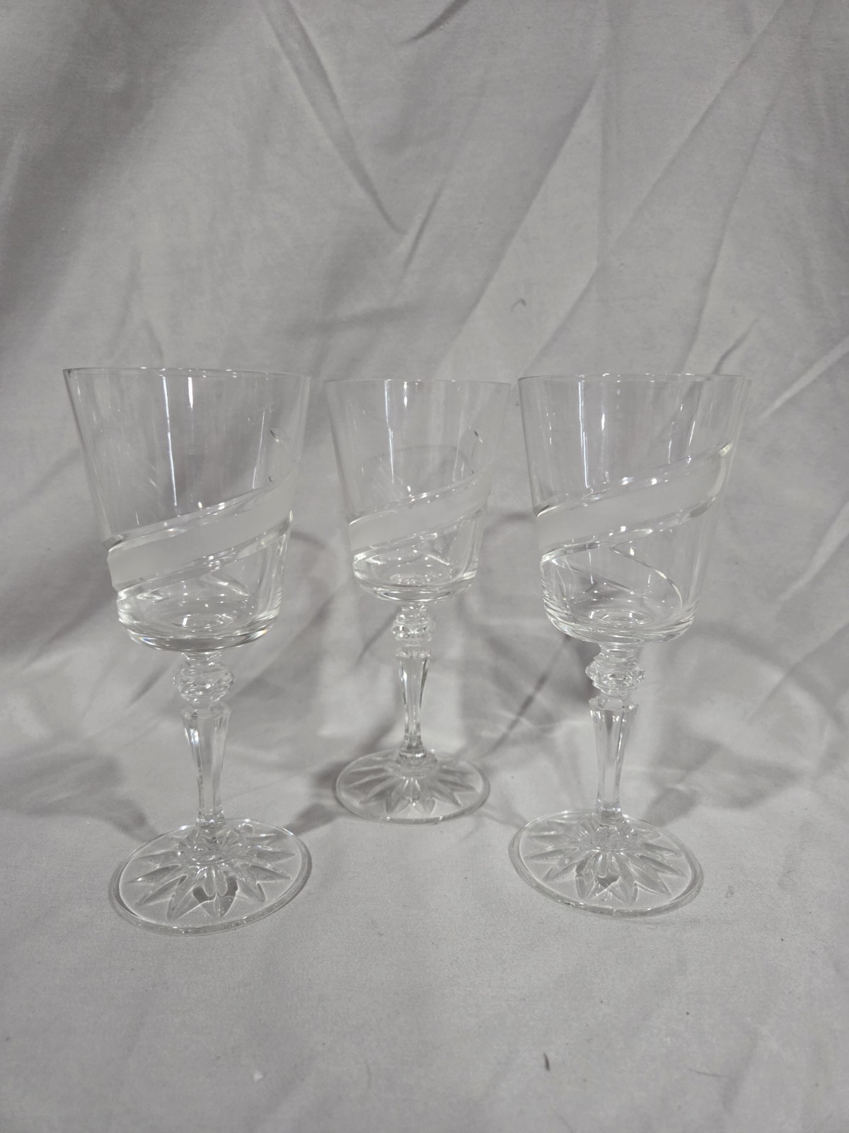 Vintage Spiral-Cup And Edged Crystal Glasses