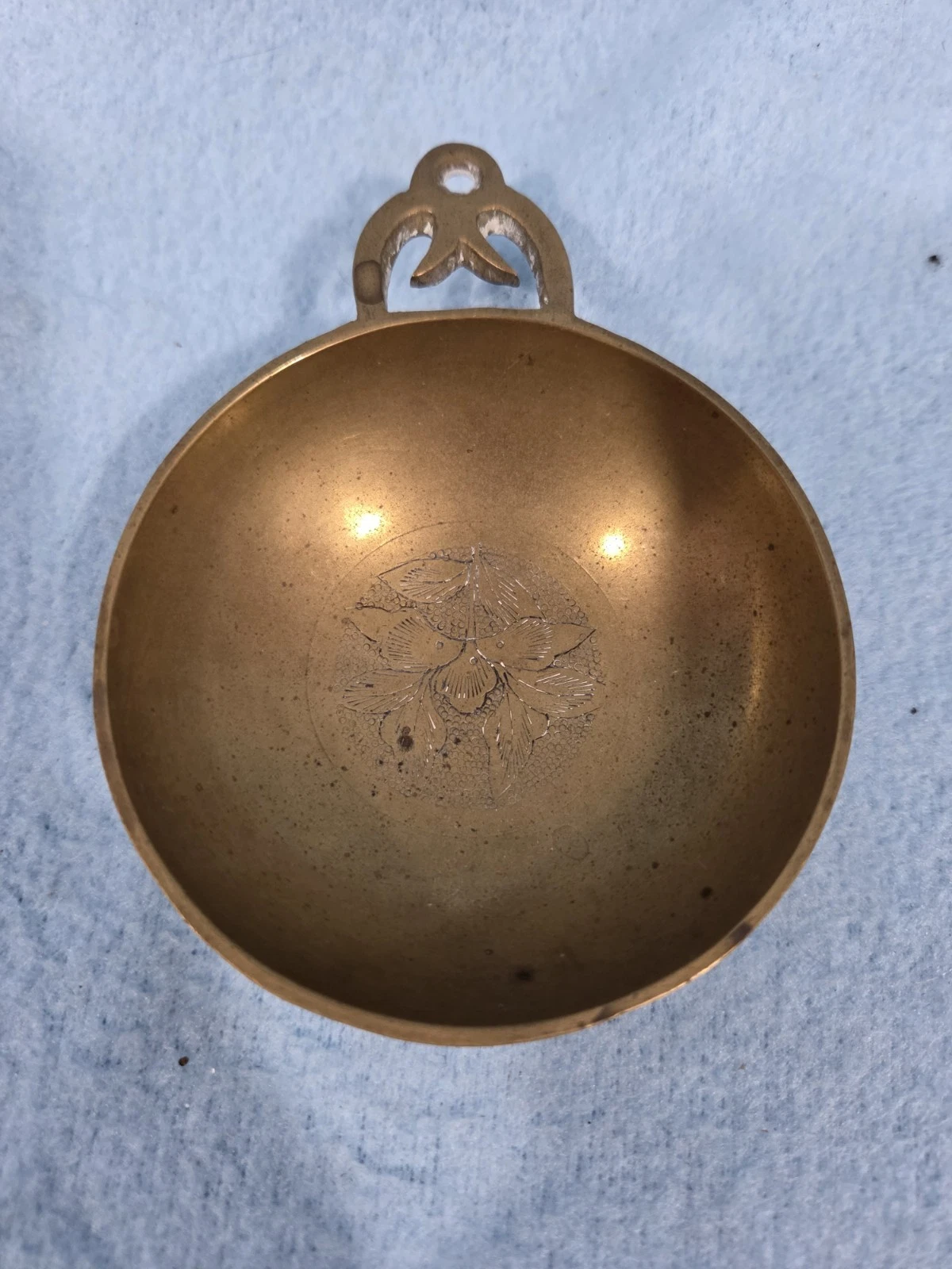 Vintage 3 Inch Brass Trinket Dish - photo 2