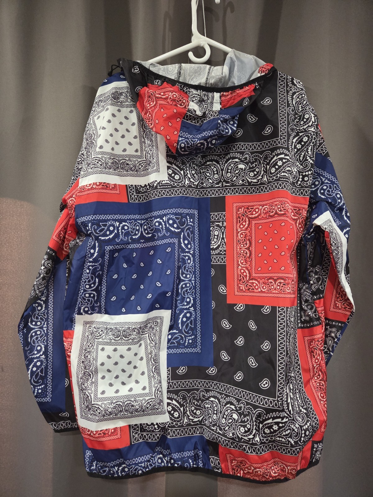 Reason Brand Paisley Bandana Patchwork Windbreaker Anorak Jacket - photo 3