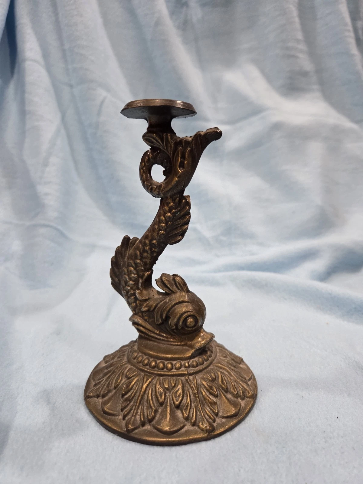 Vintage Brass Base Koi Fish Platter