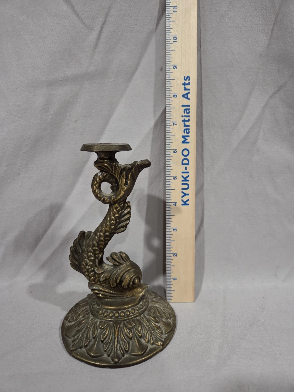 Vintage Brass Base Koi Fish Platter - photo 3