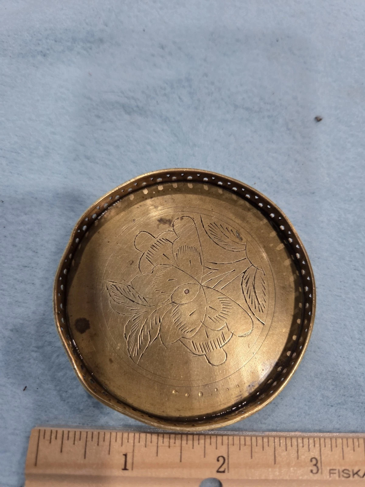 Vintage Solid Brass Small Tray Hand Crafted - photo 2
