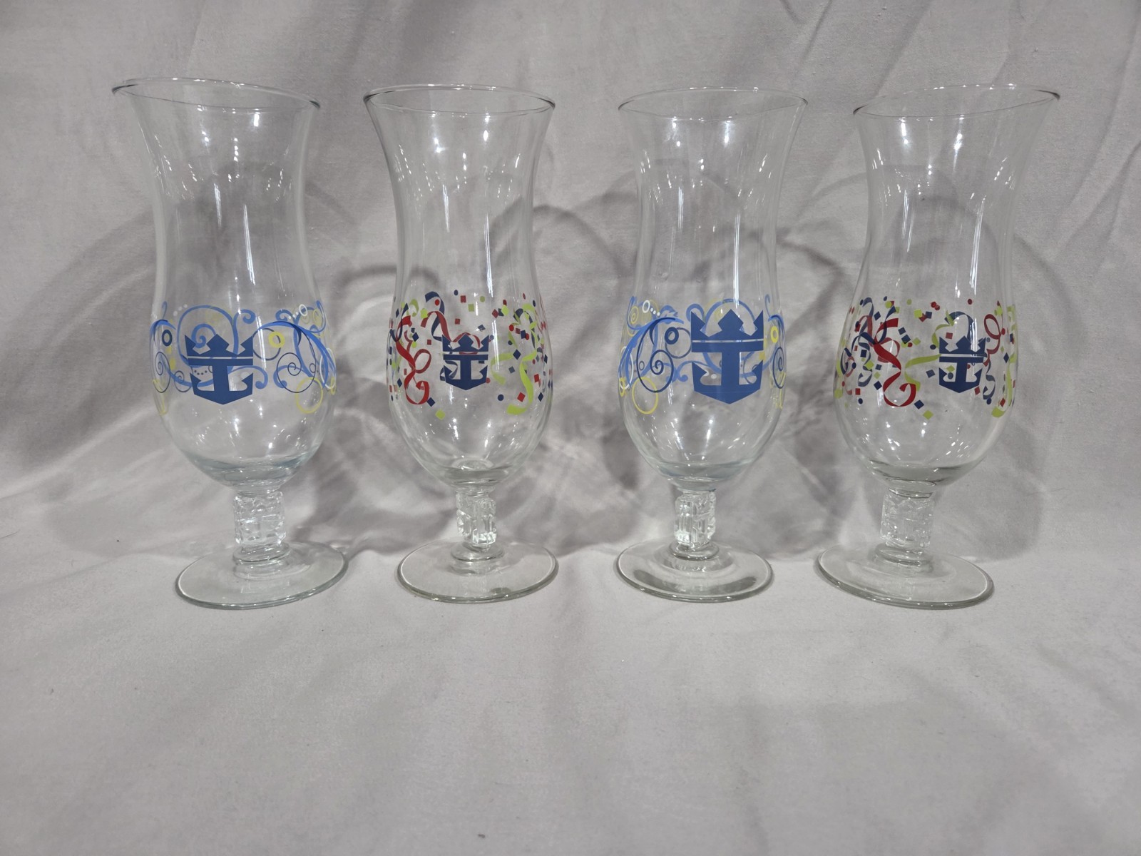 Vintage Royal Caribbean Hurricane Glasses Anchor Logo Set of 4 - photo 4