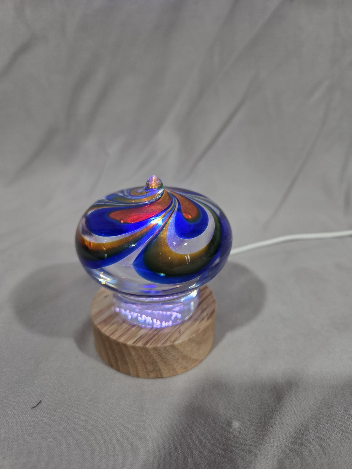 Nostalgia Warff Blue Green Orange Signed Paperweight