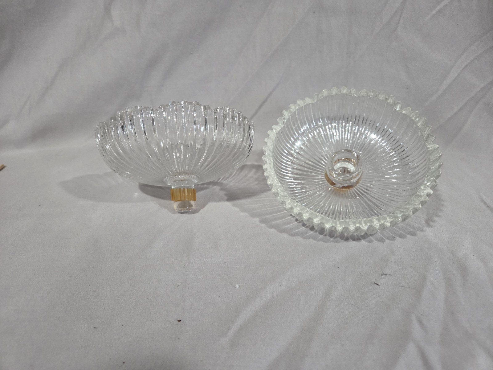 Vintage Scalloped Glass Candle Holder for Sconce (Set of 2) - photo 2