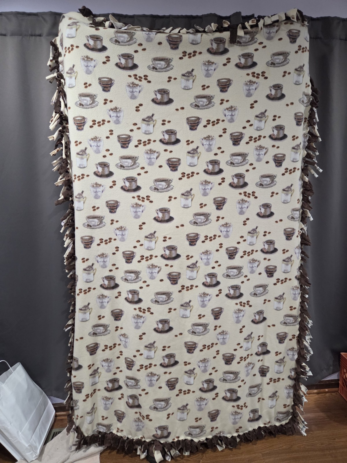 90x52 Inch Espresso, Coffee, Cafe Themed Fleece Blanket