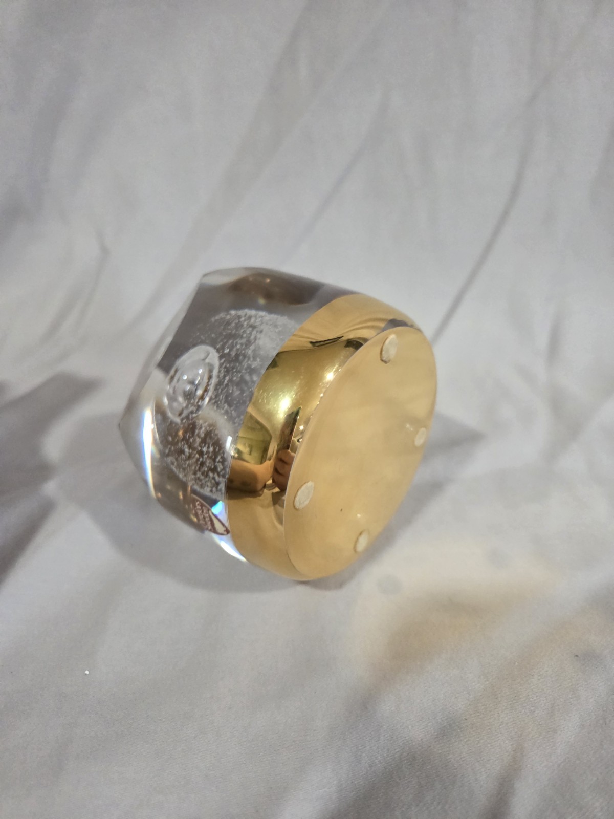 Orrefors Of Sweden Faceted Art Glass Paperweight By Olle Alberiu - photo 3