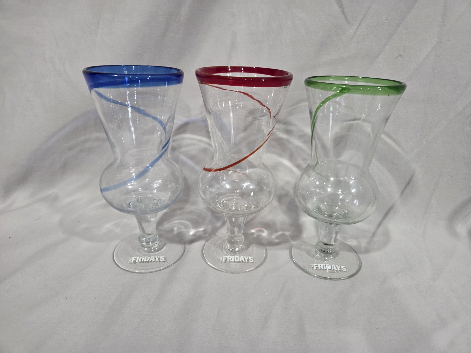 TGIF Fridays Hand-blown Hurricane/Daiquiri Glasses (Set of 3)