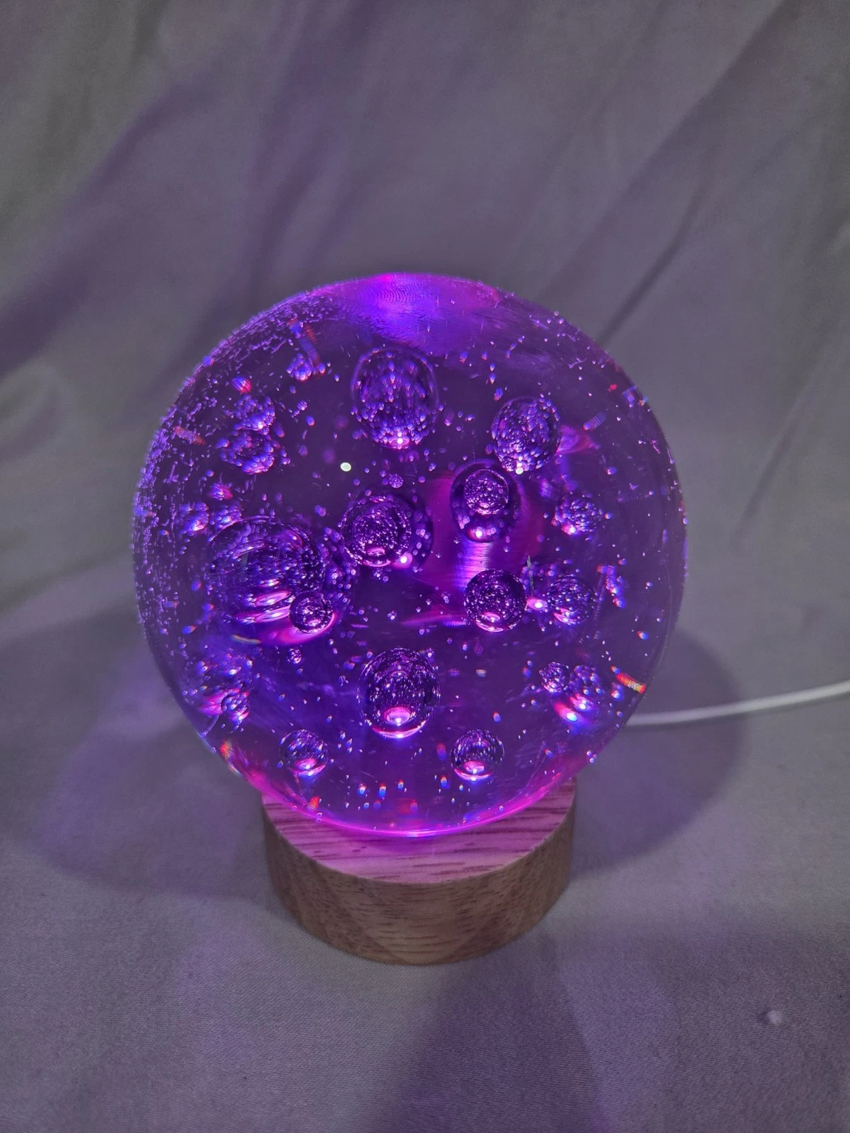 Stunning Purple Amethyst Glass Sphere Paperweight Vintage - photo 2