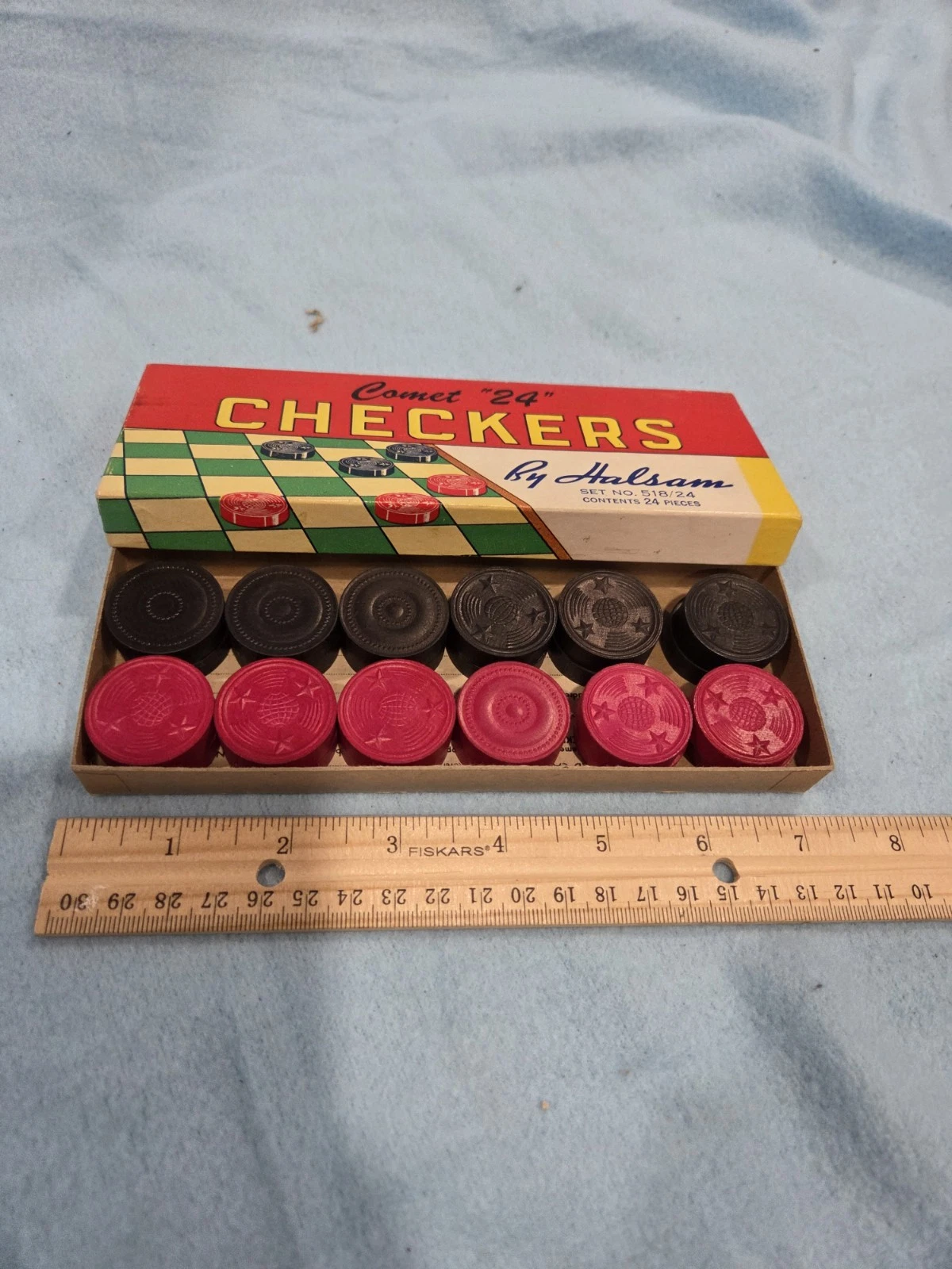 Vintage Wooden Halsam Checkers Set No. 518 - photo 2
