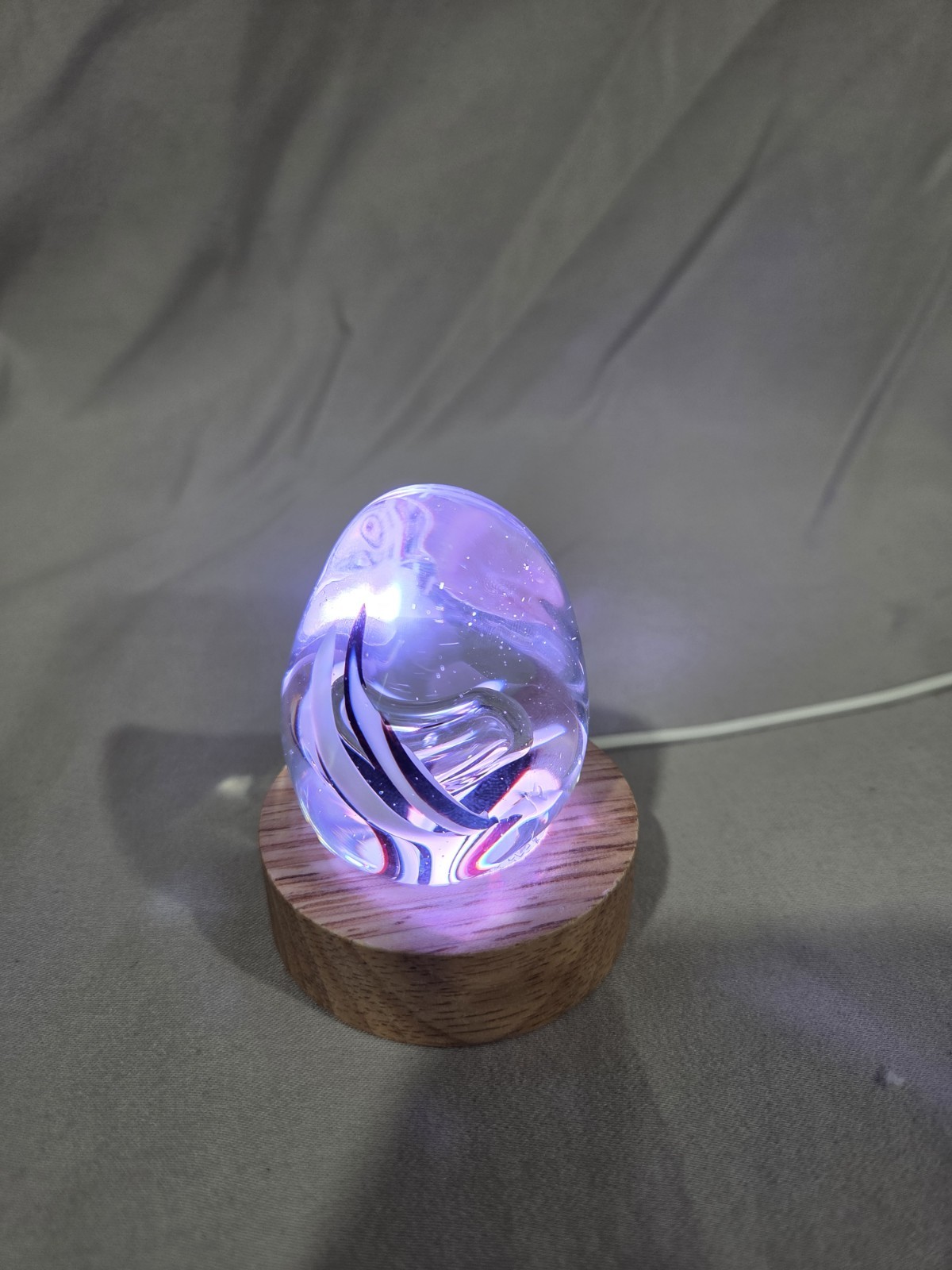 Vintage Egg Shaped Glass Paperweight