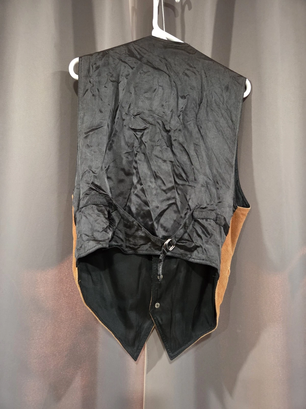 Paragraff Leather Vest Mens Medium Brown Suede Whipstitch Wester - photo 4