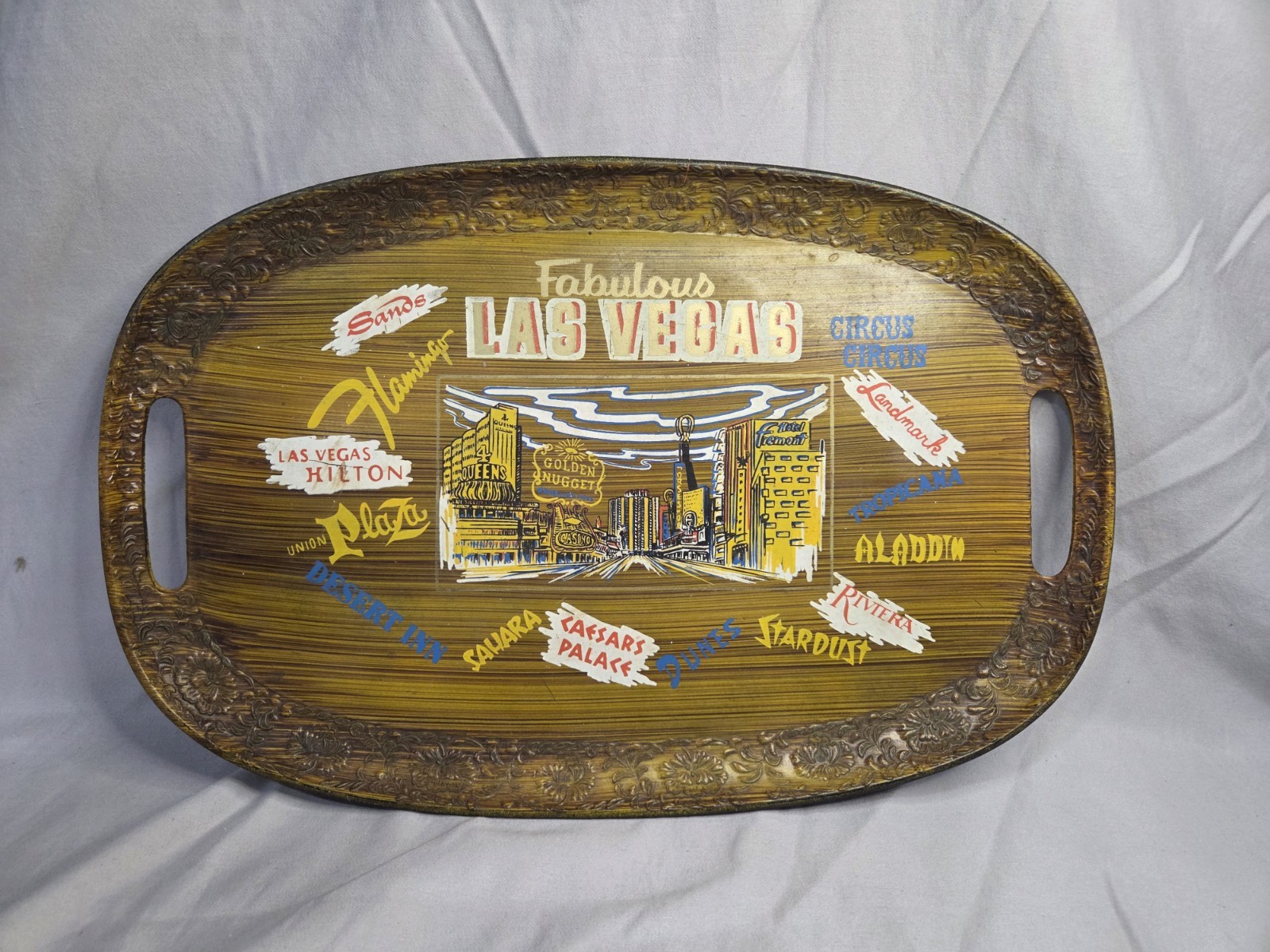 Vintage Fabulous Las Vegas Souvenir Serving Tray