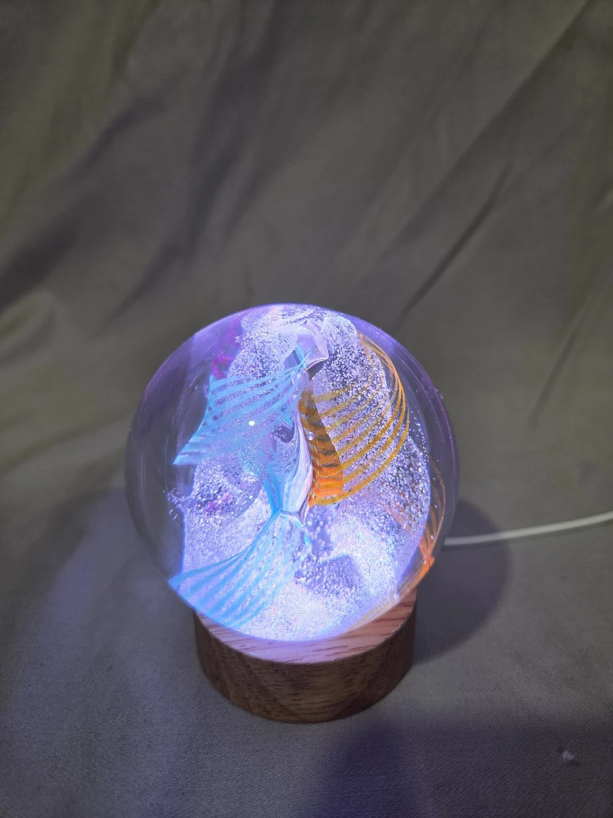 Caithness "Daydreams" Glass Art Paperweight - Multicolored Round
