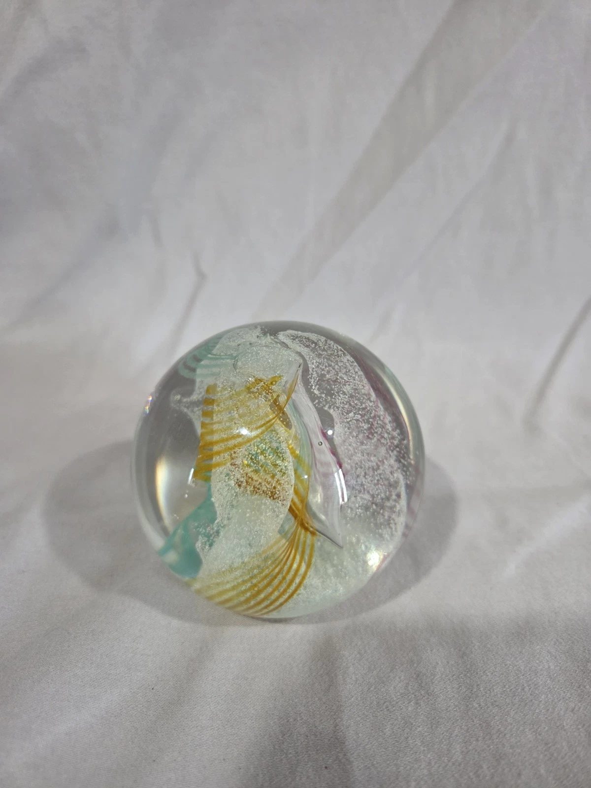Caithness "Daydreams" Glass Art Paperweight - Multicolored Round - photo 4