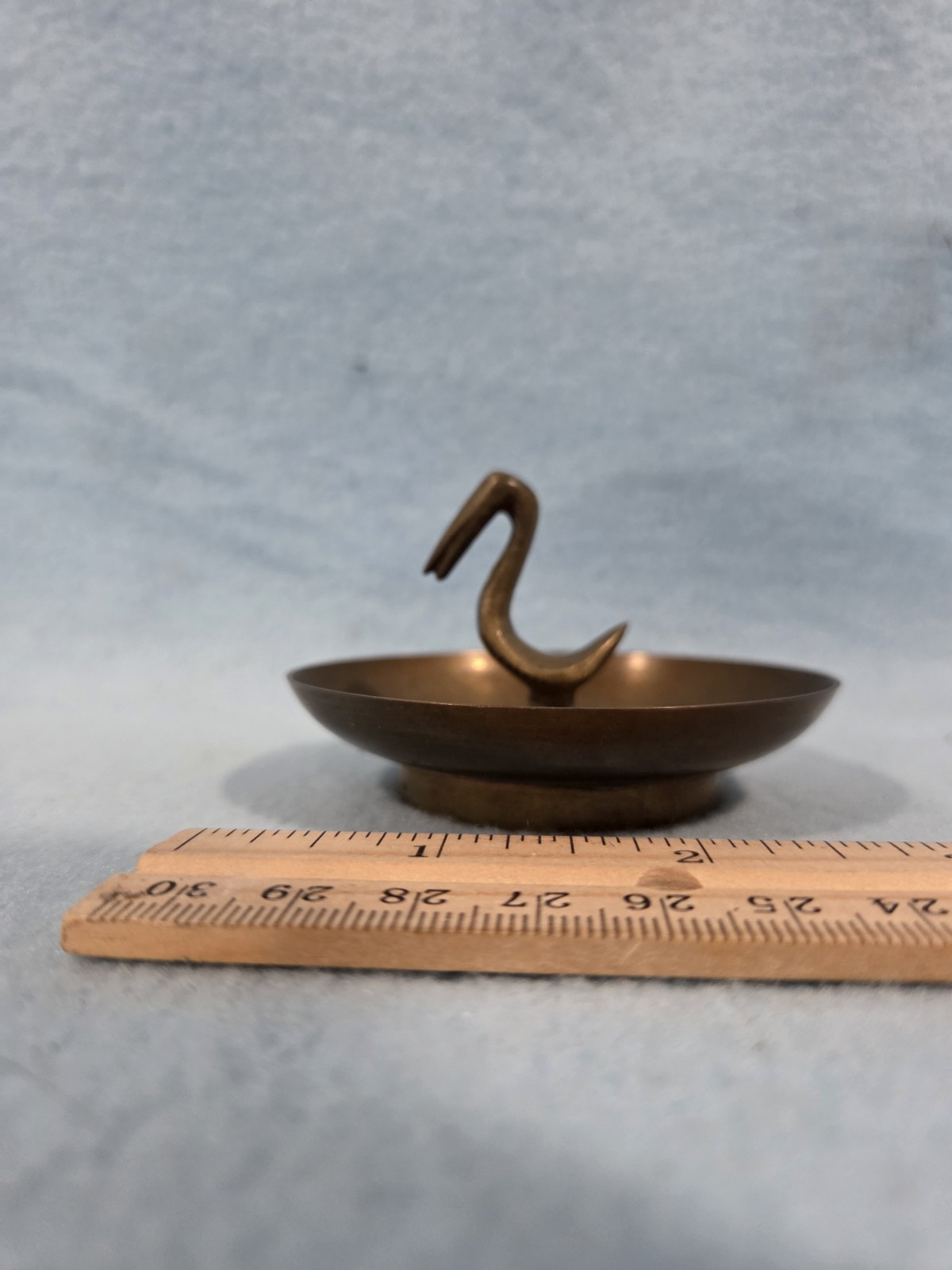Antique Brass Swan Trinket Dish