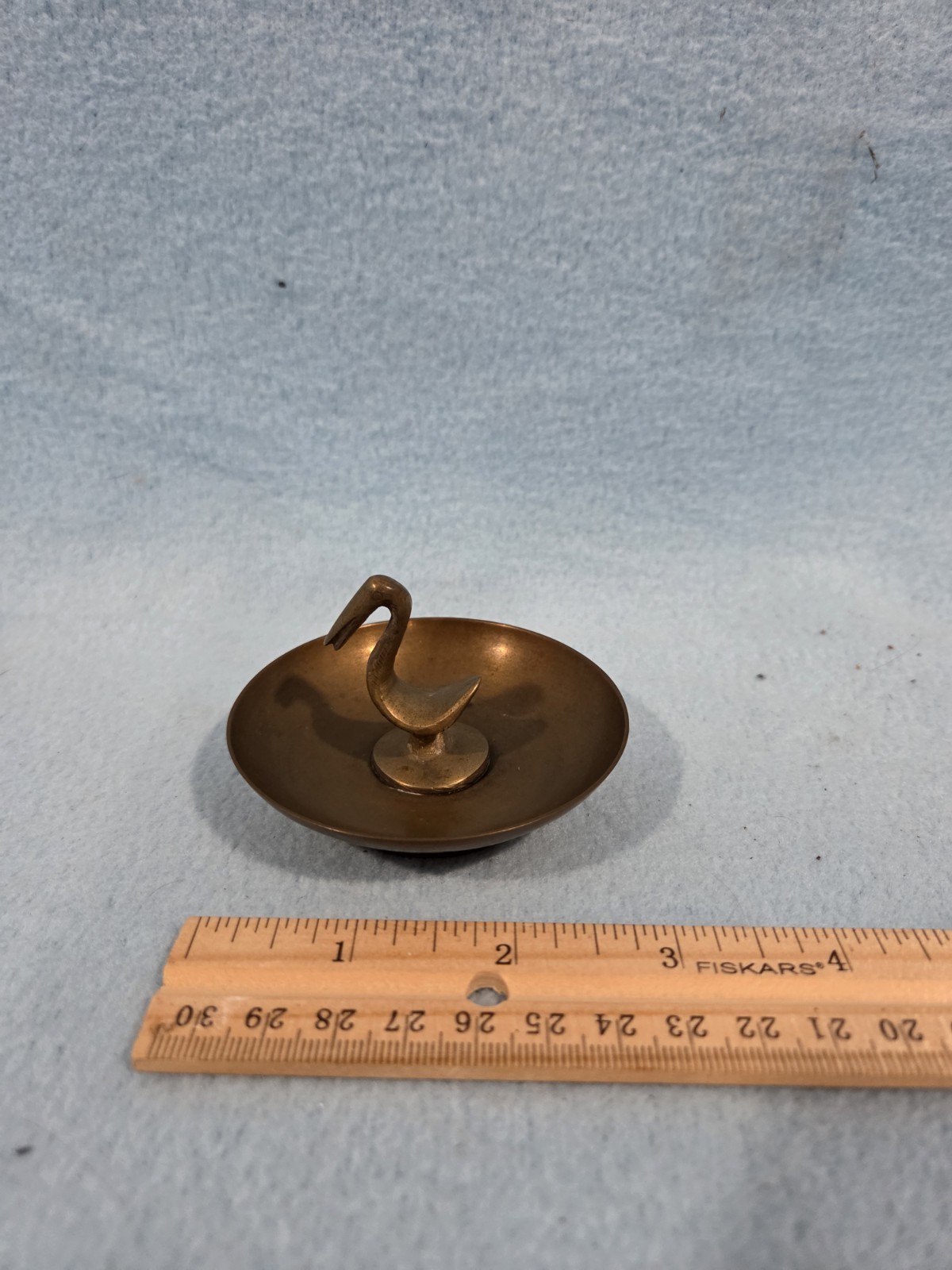 Antique Brass Swan Trinket Dish - photo 2