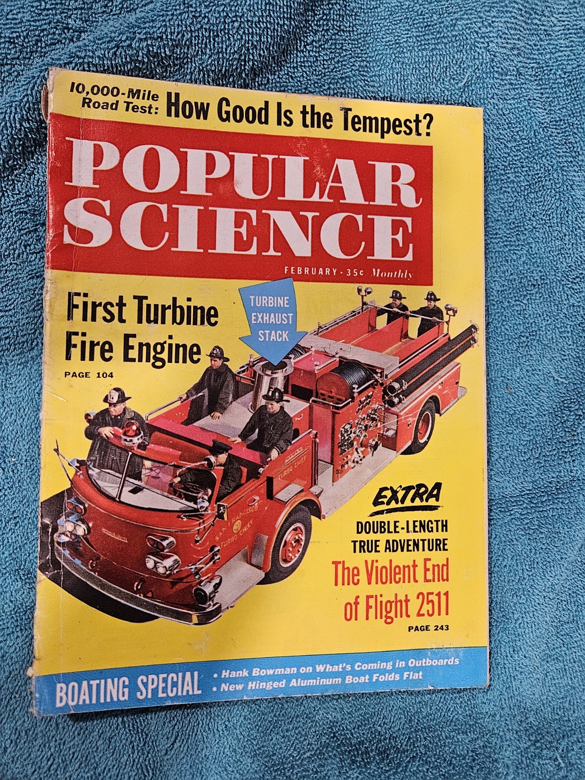 1961 Popular Science Magazine - First Turbine Fire Engine