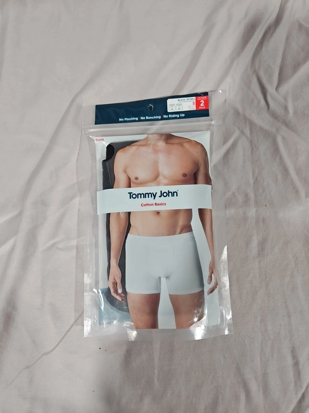 Tommy John Mens Cotton Basics 2 Pack Trunks - Small