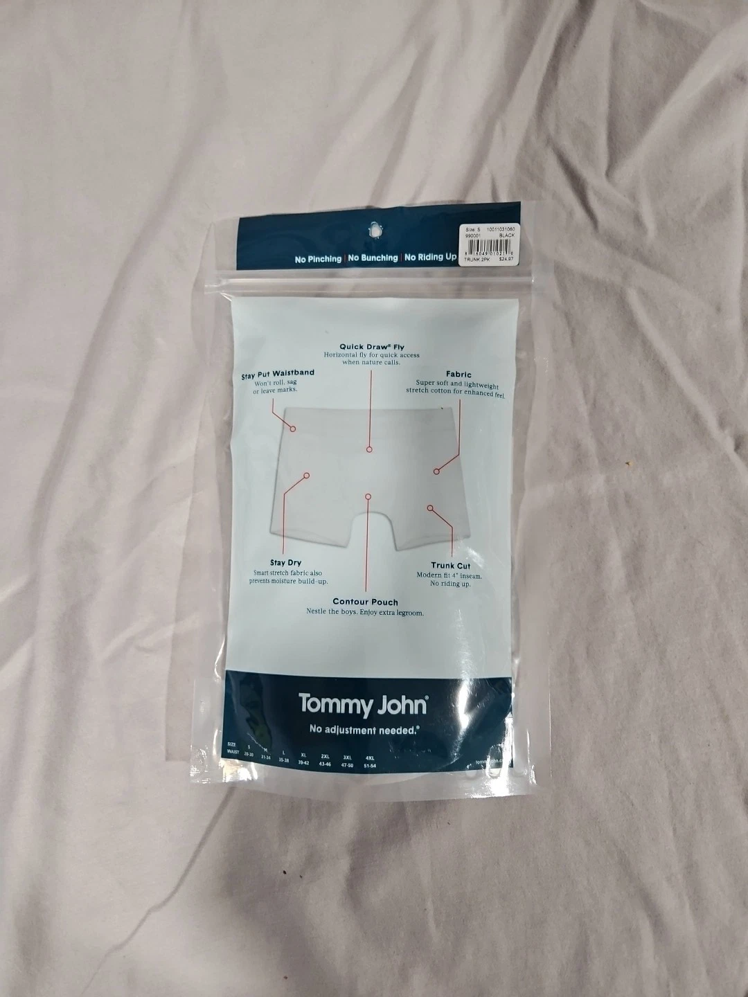 Tommy John Mens Cotton Basics 2 Pack Trunks - Small - photo 2