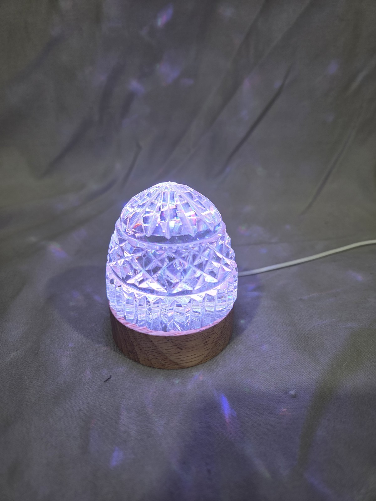 Vintage Crystal Diamond Cut Fluted Paperweight