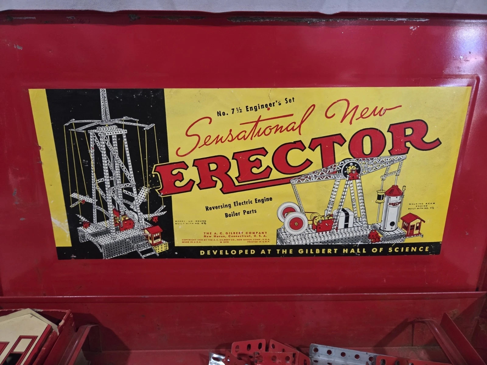 Erector Set No. 7 1/2 Good for Decor or Parts - photo 3